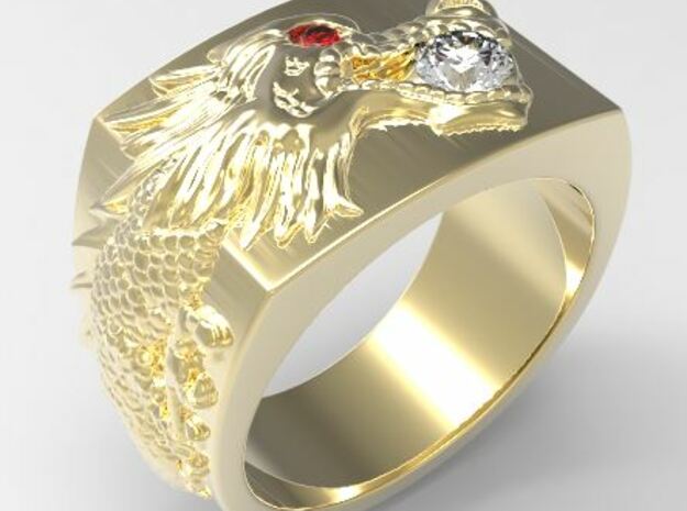 Dragon Ring in 14k White Gold