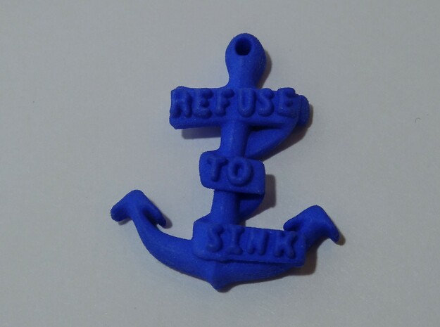 Refuse to Sink Pendant in Blue Processed Versatile Plastic