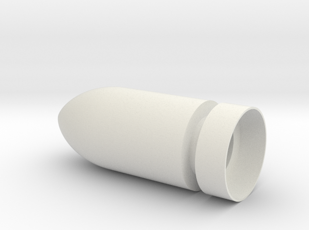 Rounded Bullet Spike in White Natural Versatile Plastic