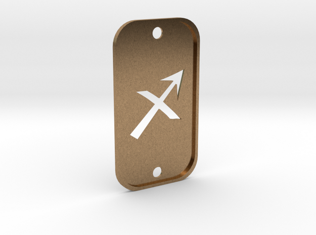 Sagittarius (The Archer) DogTag V2 in Natural Brass