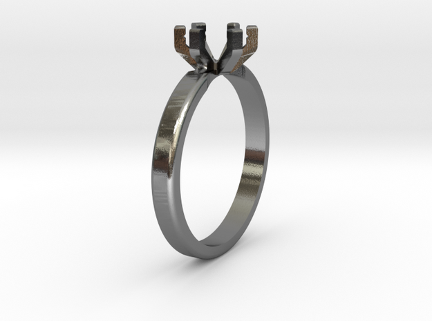 Ring Base STL in Polished Silver