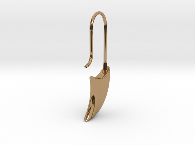 Drop earring (KB3b) in Polished Brass