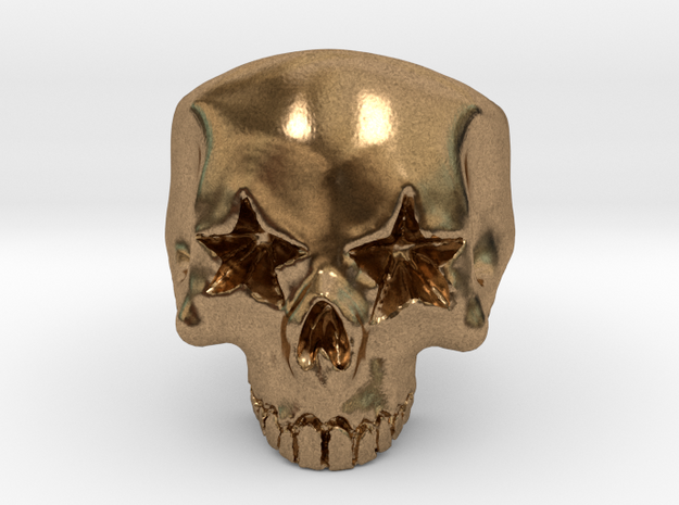 Joker's Star-Eyes Skull Ring - Metals in Natural Brass: 7 / 54