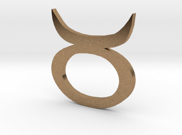 Taurus (The Bull) Symbol  in Natural Brass