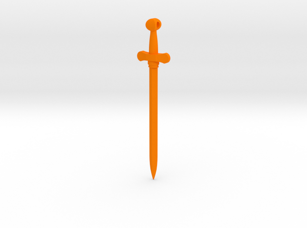 Rider-Waite Sword Pendant in Orange Processed Versatile Plastic