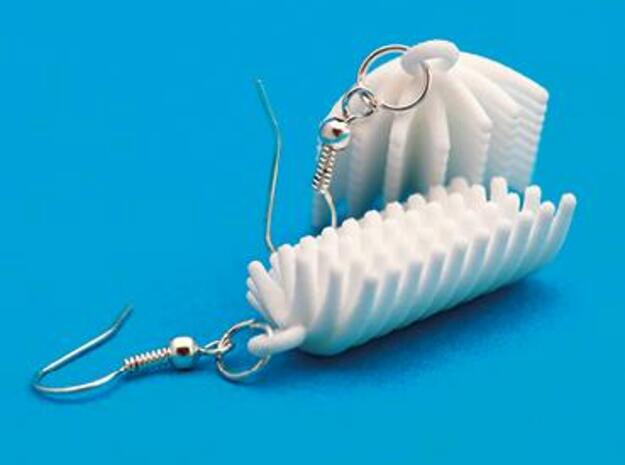 FUR - earrings in White Natural Versatile Plastic