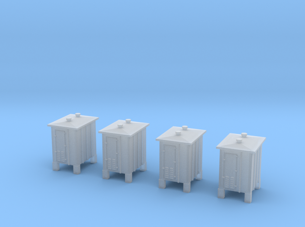 Z- scale signal relay box 4pcs in Tan Fine Detail Plastic