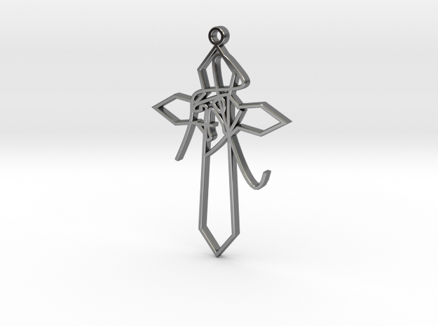 Personalised Astrological Eastern Cross Pendant in Fine Detail Polished Silver