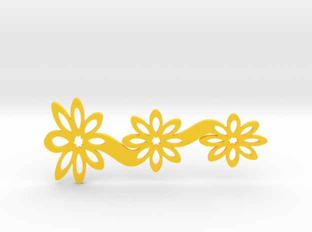 Floral bookmark - variant I in Yellow Processed Versatile Plastic