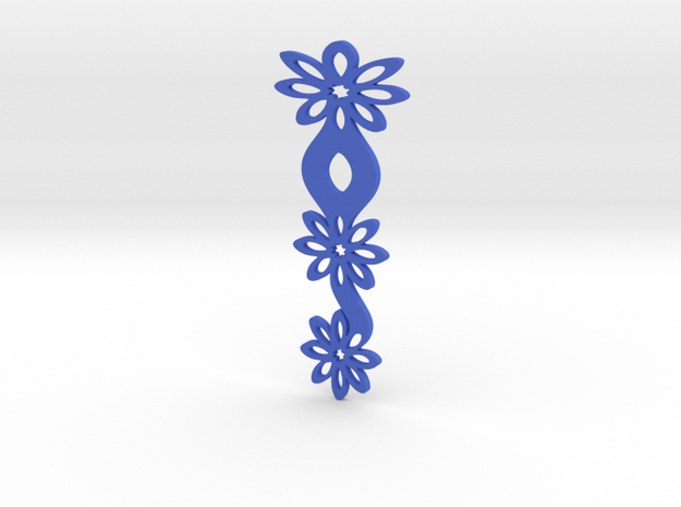 Floral bookmark - variant II in Blue Processed Versatile Plastic