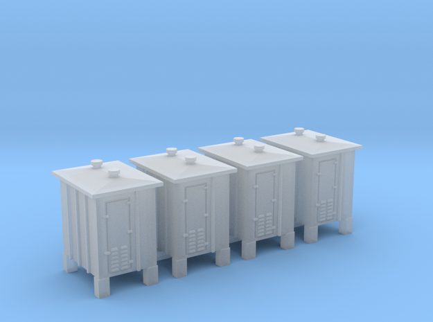 4 pcs Z scale signal relay box on sprue in Smooth Fine Detail Plastic