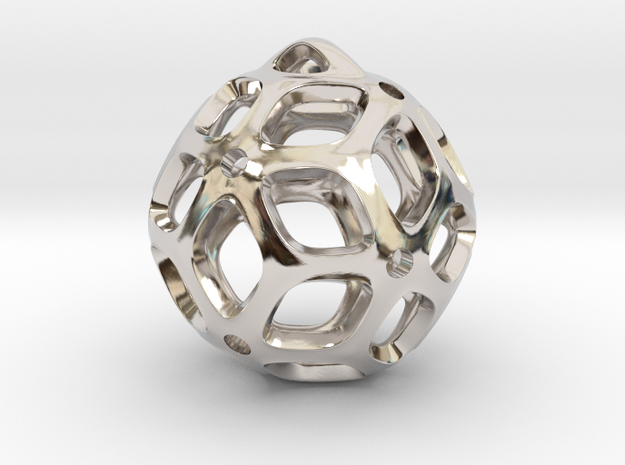 View of spherical games - part two. Pendant in Rhodium Plated Brass