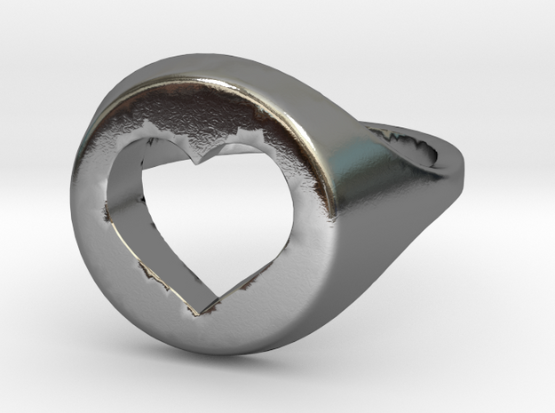 Heart ring in Polished Silver: 6.5 / 52.75