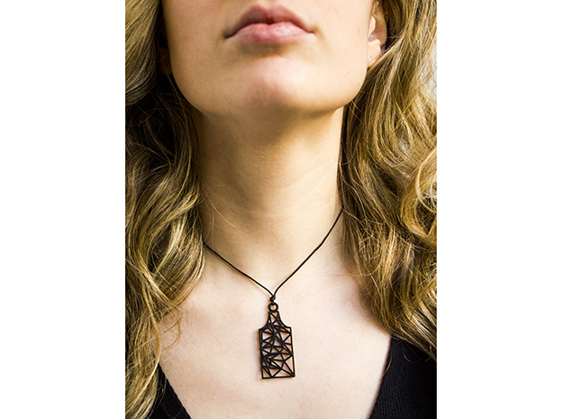 Amsterdam Canal House Wireframe Pendant in Black Natural Versatile Plastic