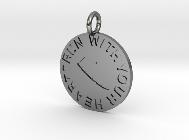 RUN WITH YOUR HEART in Fine Detail Polished Silver