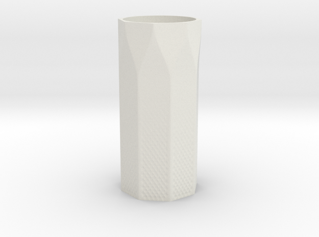 Vase with Pattern in White Natural Versatile Plastic