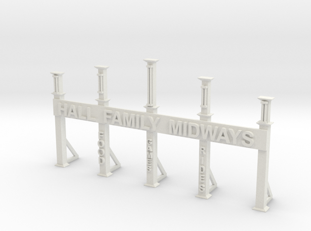 Hall Family Midways Entrance Gate  in White Natural Versatile Plastic