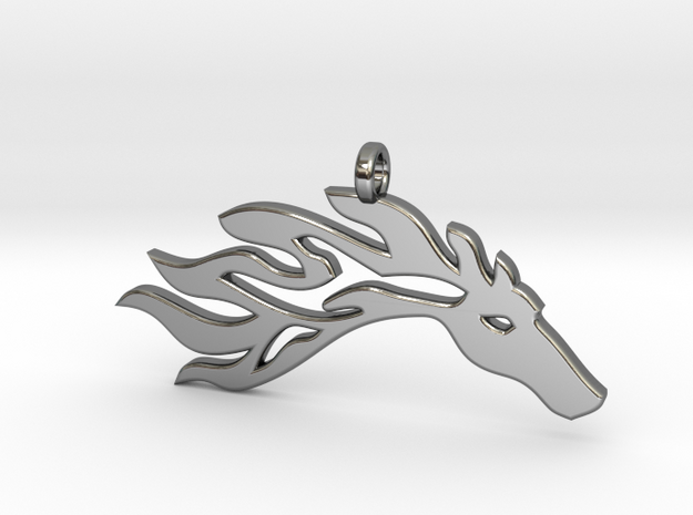 fire horse in Fine Detail Polished Silver
