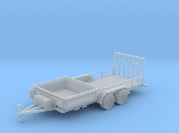 Dump Trailer Long Solid Bed 1-50 Scale in Smooth Fine Detail Plastic