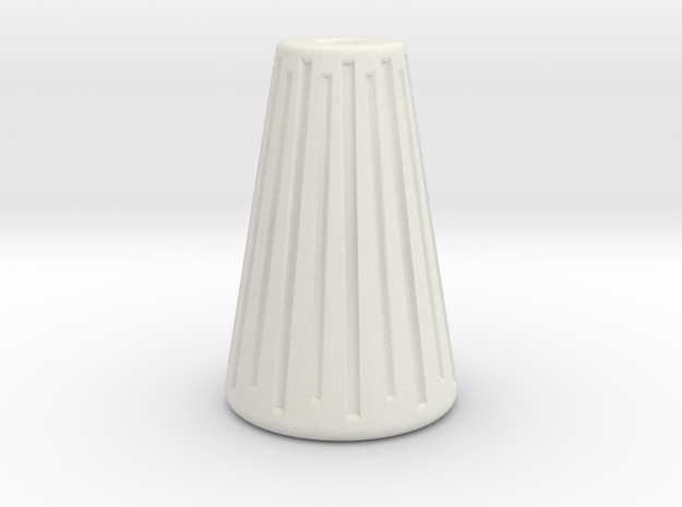 Cone Bead in White Natural Versatile Plastic