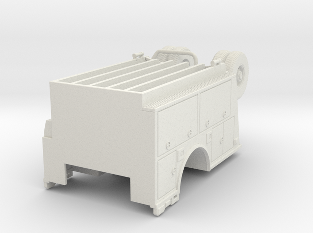 1/87 KME body with Compartment Doors #1 in White Natural Versatile Plastic