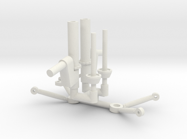 Strut Control Arms for CA Front Clip 1/12 in White Natural Versatile Plastic