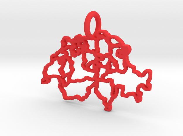 Switzerland_Cantones in Red Processed Versatile Plastic
