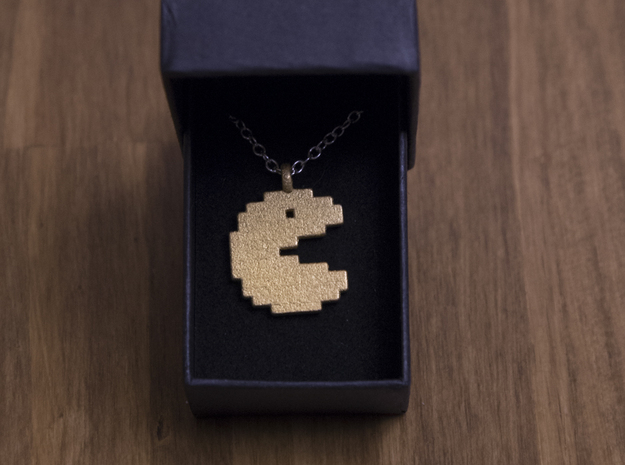 Pacman [pendant] in 14k Gold Plated Brass