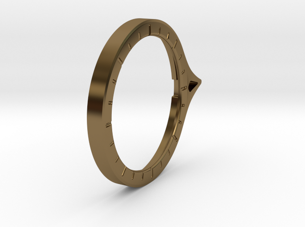 Theta - Protractor Ring: Retaining Disc  in Polished Bronze