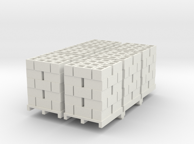 Pallet Of Cinder Blocks 5 High 6 Pack 1-50 Scale in White Natural Versatile Plastic