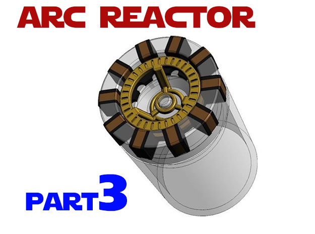 Arc Reactor V1 kit 3/4 - Black ring in Black Natural Versatile Plastic