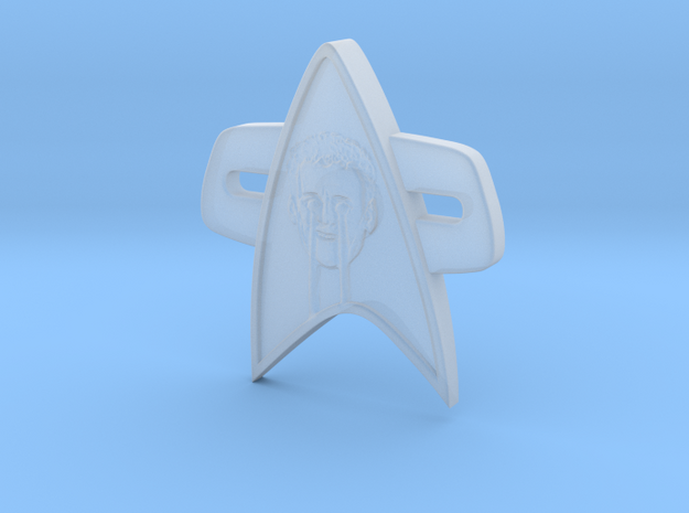 Phaser Eyes Corps Comm Badge in Smooth Fine Detail Plastic