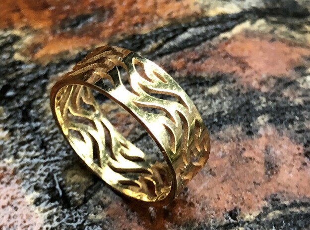 Waves of Love  in Polished Brass