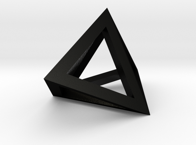 Double Tetrahedron pendant in Matte Black Steel
