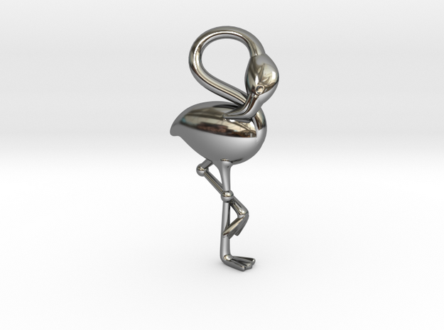 Flamingo in Fine Detail Polished Silver