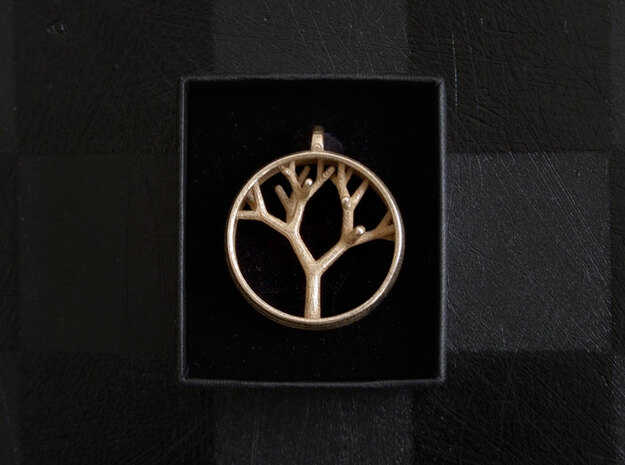 Natural Collection - Tree Pendant in Polished Bronzed Silver Steel