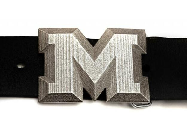 Buckle M in Polished Bronzed Silver Steel