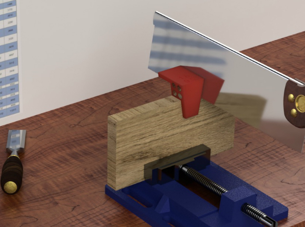 Dovetail Saw Guide (1:6 or 9.5°) in Red Processed Versatile Plastic