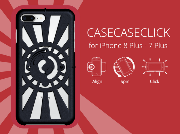 for iPhone 8Plus - 7Plus : redial : CASECASE CLICK in Black Natural Versatile Plastic