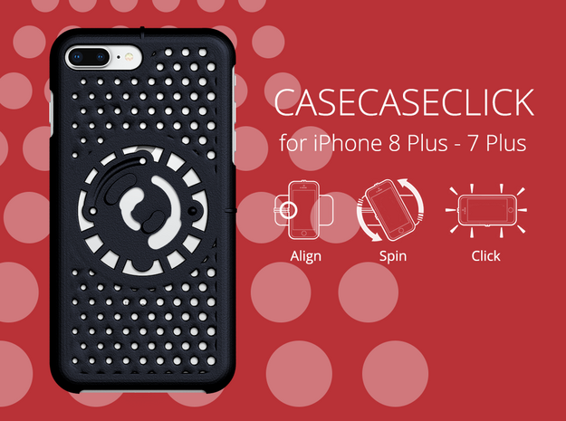 for iPhone 8Plus - 7Plus : cel : CASECASE CLICK in Black Natural Versatile Plastic