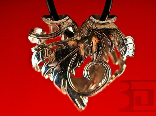 Silver Blossom Heart in Polished Silver