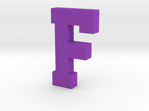 Decorative Letter F in Purple Processed Versatile Plastic