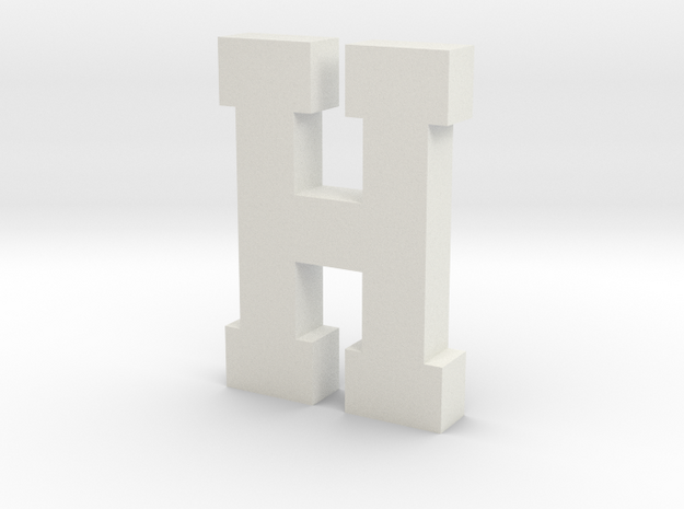 Decorative Letter H in White Natural Versatile Plastic