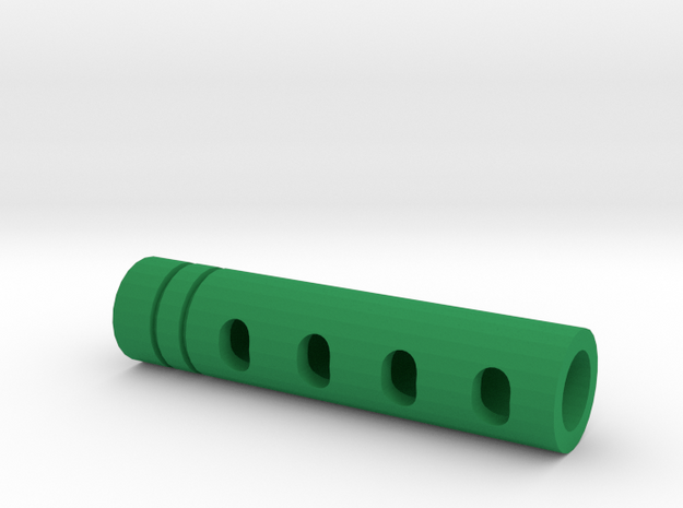 Super DMR Muzzle Tip (14mm Self-Cutting Thread) in Green Processed Versatile Plastic