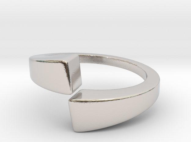 Dual pyramids rings in Rhodium Plated Brass: 2 / 41.5