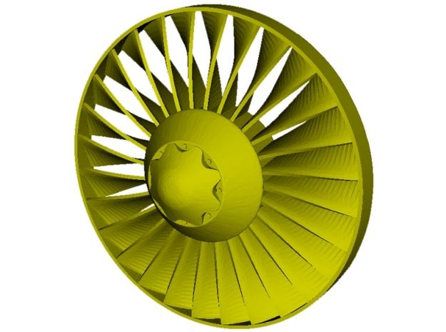Ø26mm jet engine turbine fan B x 1 in Clear Ultra Fine Detail Plastic