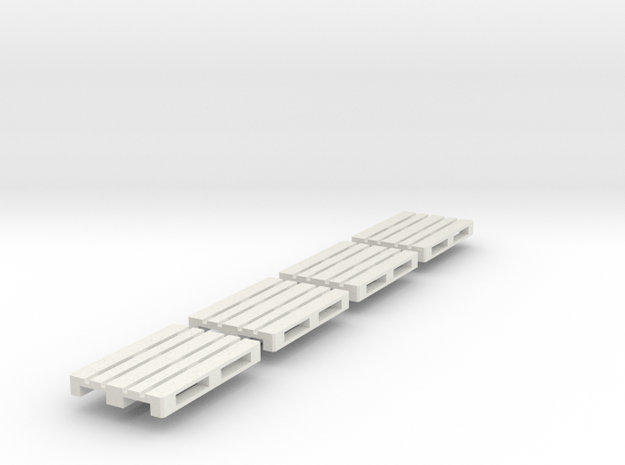 1/43 0 gauge 4 x Europalette Euro pallet EPAL in White Natural Versatile Plastic