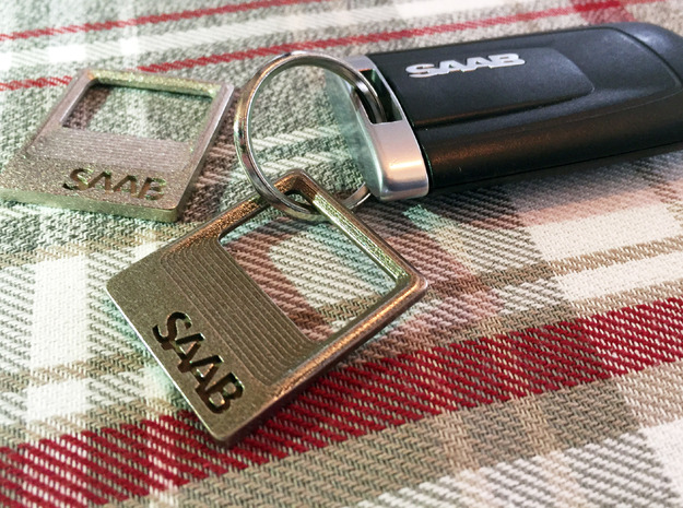 SAAB - Key Ring Pendant Bottle Opener in Polished Nickel Steel