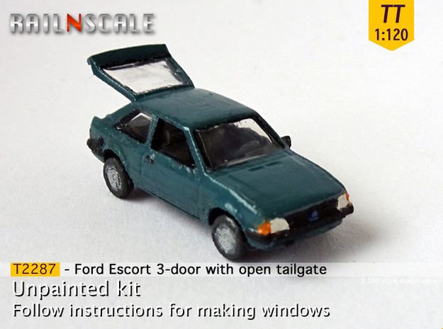 Ford Escort 3-Türer mit offener Heckklappe (TT) in Tan Fine Detail Plastic