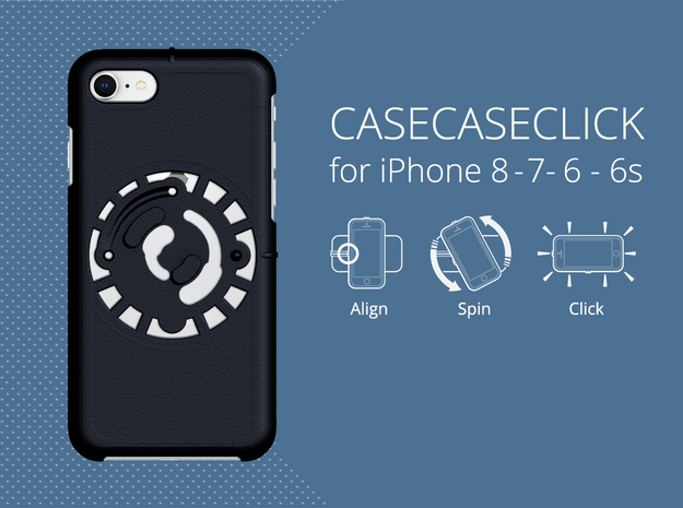 for iPhone 8-7-6-6s : smooth : CASECASE CLICK in Black Natural Versatile Plastic